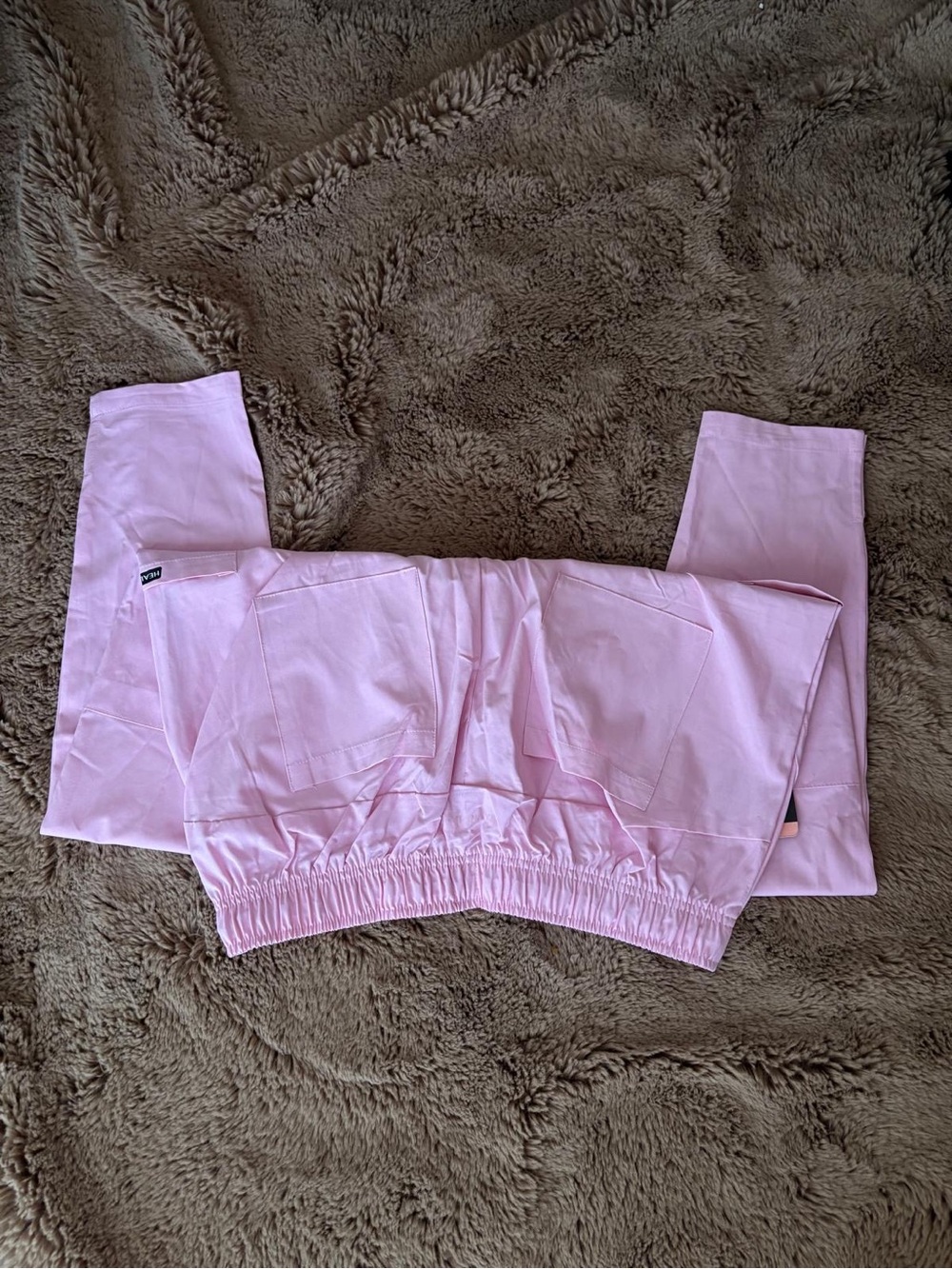 Women's Pink Elastic-Waist Utility Pants